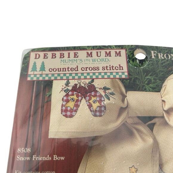 Debbie Mumm Front Door Winter Bow 17" Long Cross Stitch Kit - Picture 4 of 4